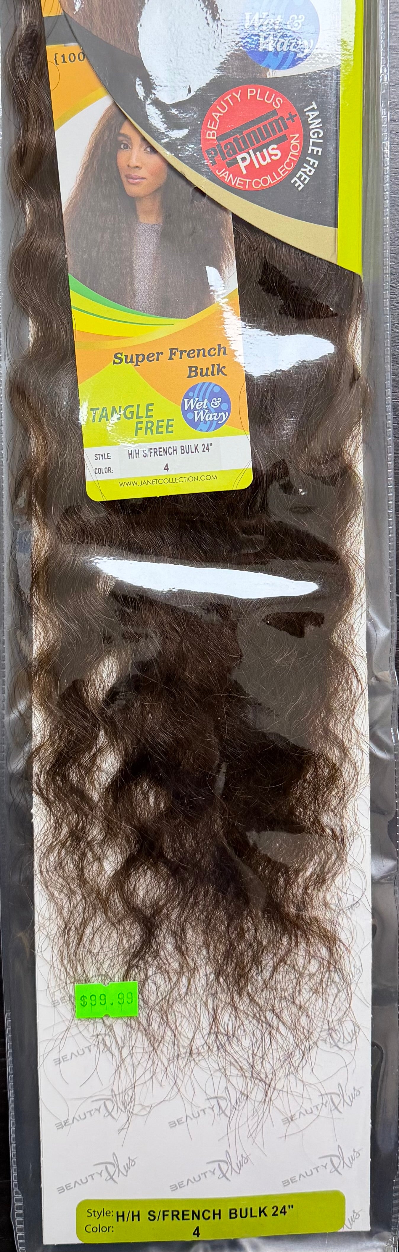 Janet Collection 100% Human Hair for Braiding SUPER FRENCH BULK 24"