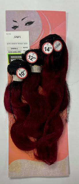 Laflare 100% Human Peruvian BODY WAVE (3 Bundles + Closure)