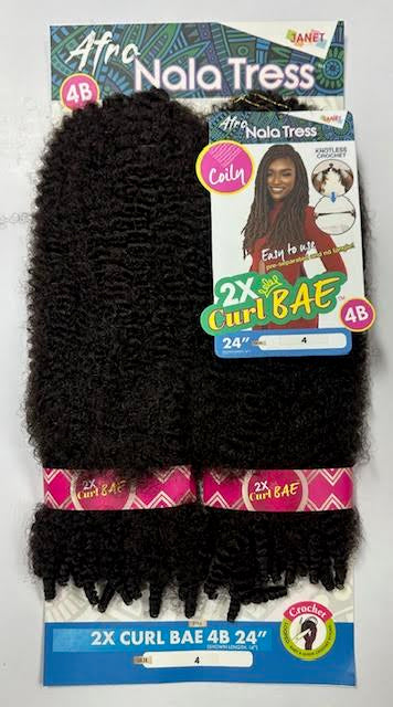 Janet Collection Nala Tress Synthetic Crochet Braid Hair 2X CURL BAE 4B 24"