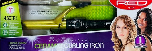 RED BY KISS 1875 Ceramic Curling Iron 1"