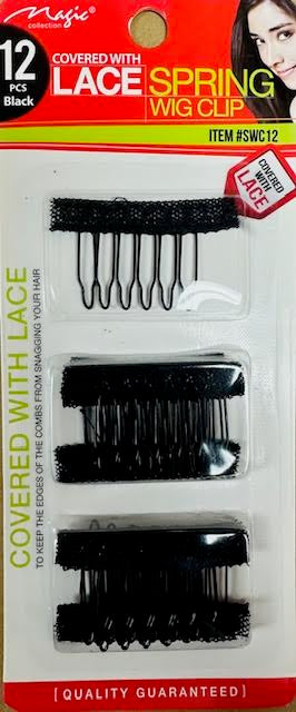 Magic Collection LACE COVERED SPRING WIG CLIPS
