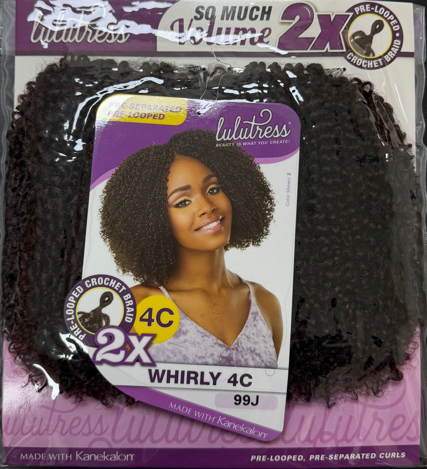Sensationnel Synthetic Pre-Looped Crochet Braid LULUTRESS 2X WHIRLY 4C