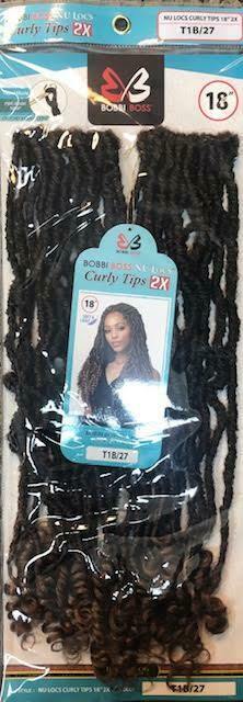 Bobbi Boss Synthetic Crochet Braid Hair NU LOCS CURLY TIPS 18" 2X