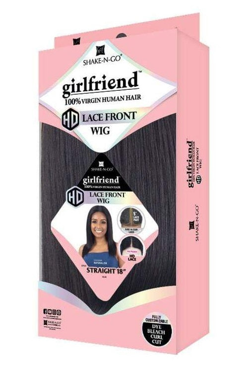 Shake-N-Go girlfriend 100% Virgin Human Hair HD Lace Front Wig STRAIGHT 18