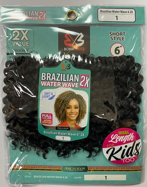 Bobbi Boss Synthetic Crochet Braid Hair BRAZILIAN WATER WAVE 6"2X