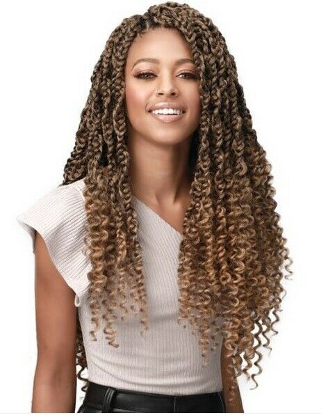 Bobbi Boss Synthetic Crochet Braid BOHEMIAN BOX BRAID WITH WATER CURL TIPS 20"