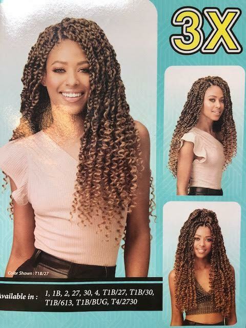 Bobbi Boss Synthetic Crochet Braid BOHEMIAN BOX BRAID WITH WATER CURL TIPS 20"