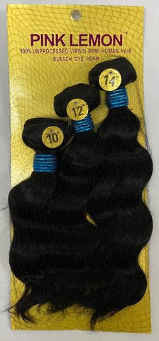 Pink Lemon 100% Unprocessed Human Hair LOOSE WAVE 3 Pack Bundle