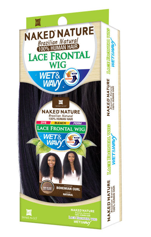 Shake-N-Go Naked Brazilian Natural 100% Human Hair Lace Frontal Wig BOHEMIAN CURL