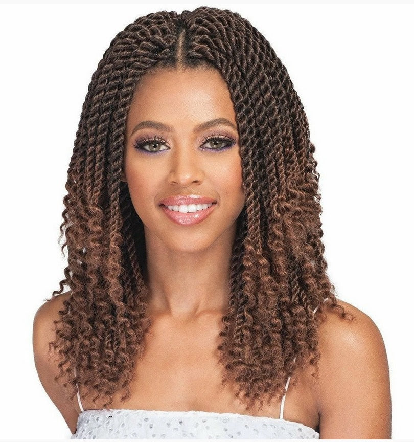 Bobbi Boss Synthetic Crochet Braid Hair BOMBA SENEGAL TWIST CURLY TIPS 10"