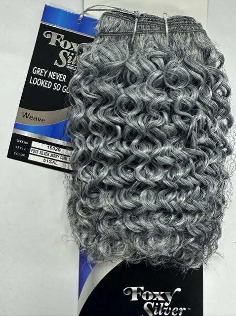 Foxy Silver Human Blend Hair for Weaving JERRY CURL