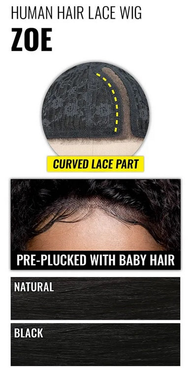 Laflare 100% Human Hair Virgin Remy Brazilian Lace Front Wig ZOE