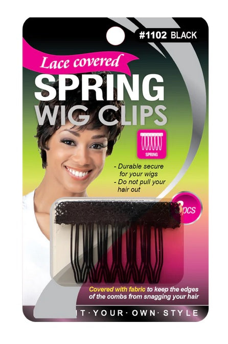 Qfitt LACE COVERED SPRING WIG CLIPS