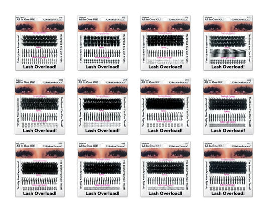 Retro Tress ALL IN ONE KIT 3 IN 1 BOX Lashes Clusters Kit DIY Lash Extension