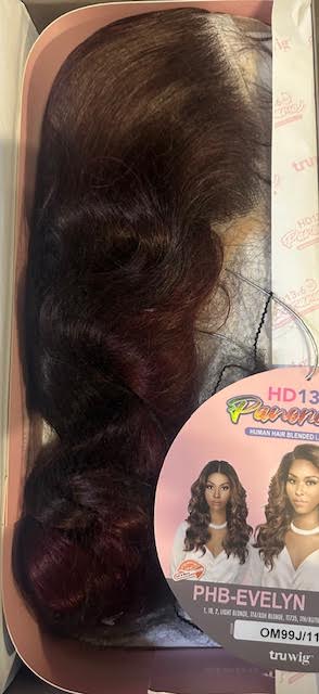 tru wig Human Blended Lace Front Wig PHB-EVELYN