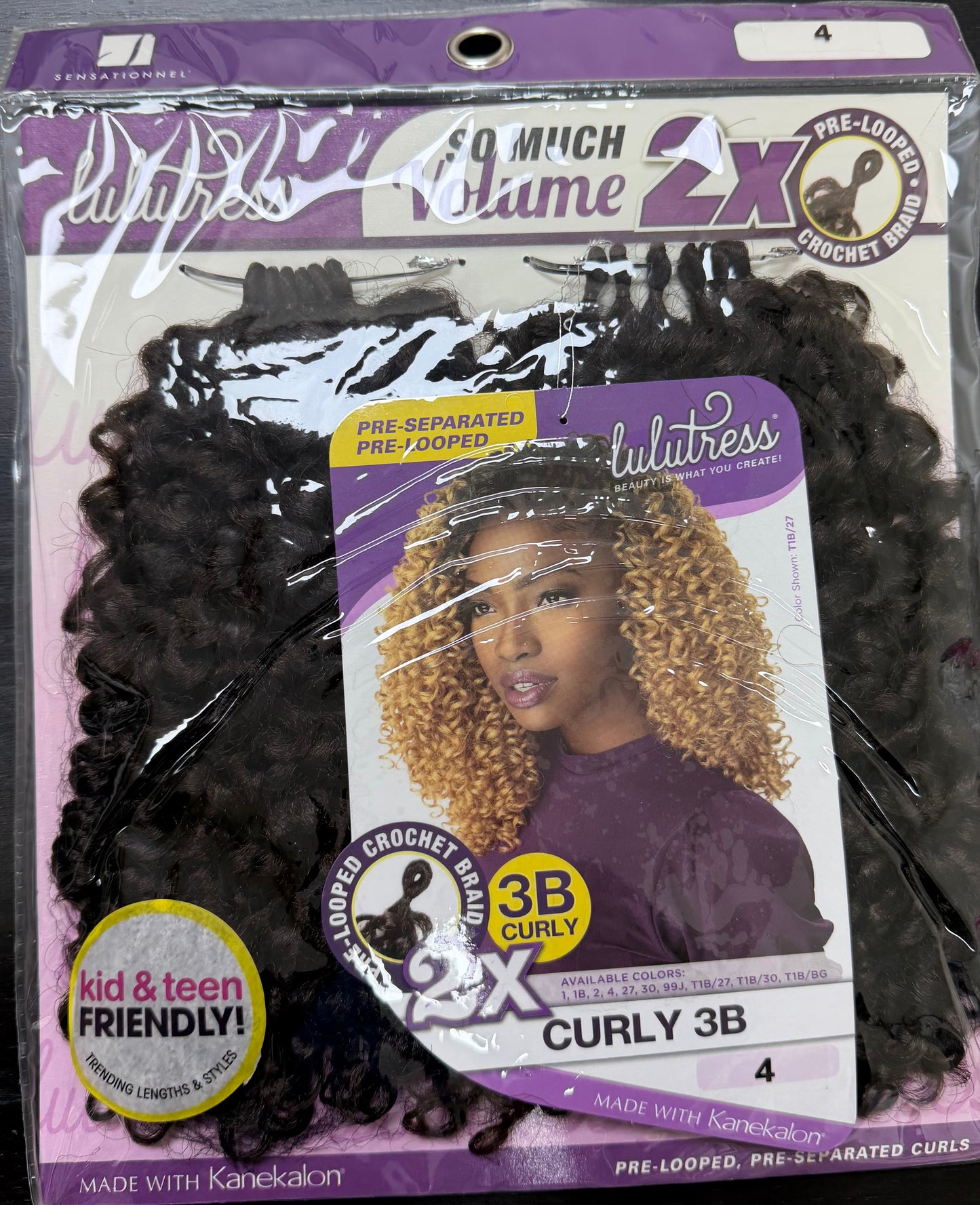 Sensationnel Synthetic Pre-Looped Crochet Braid LULUTRESS 2X CURLY 3B