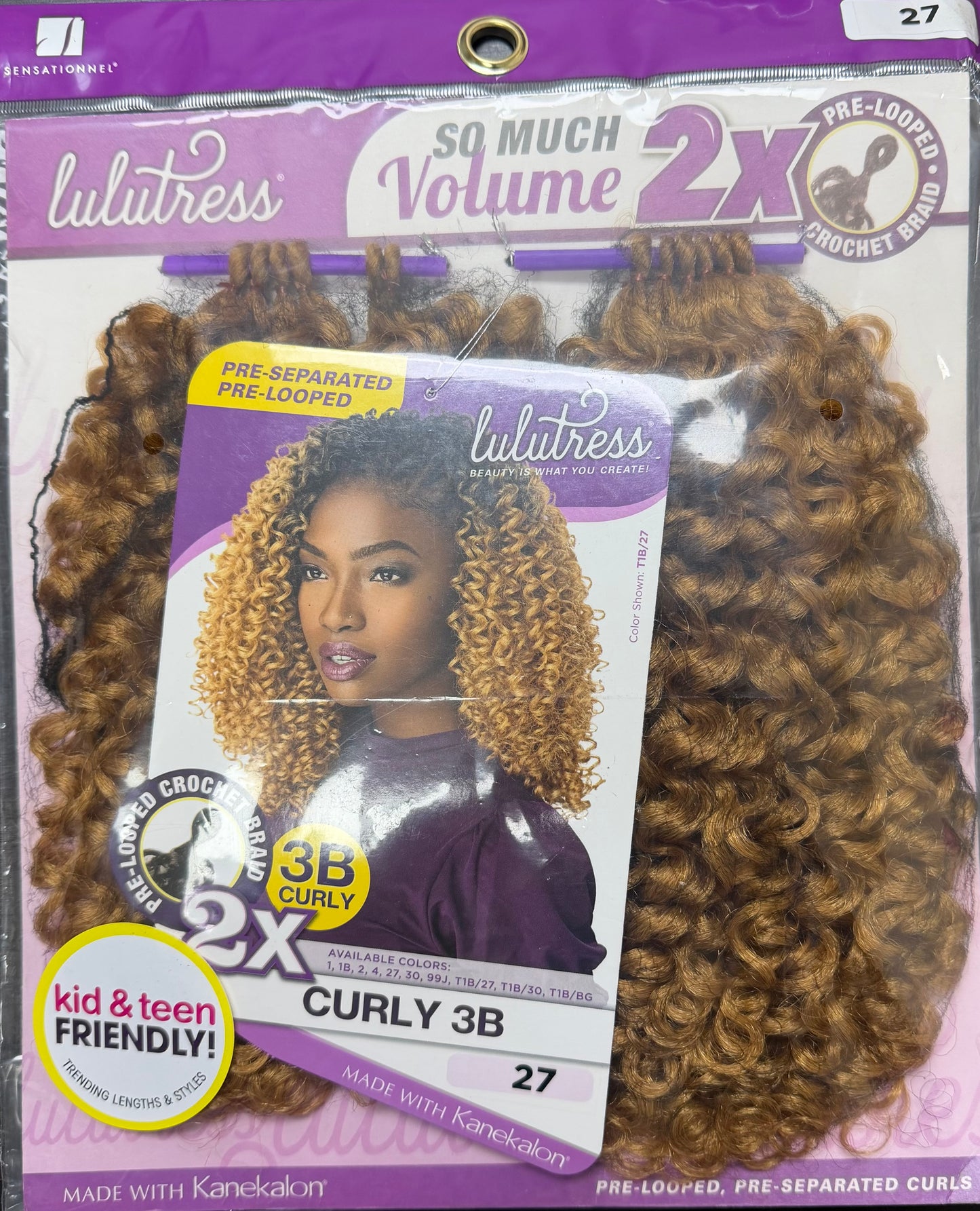 Sensationnel Synthetic Pre-Looped Crochet Braid LULUTRESS 2X CURLY 3B