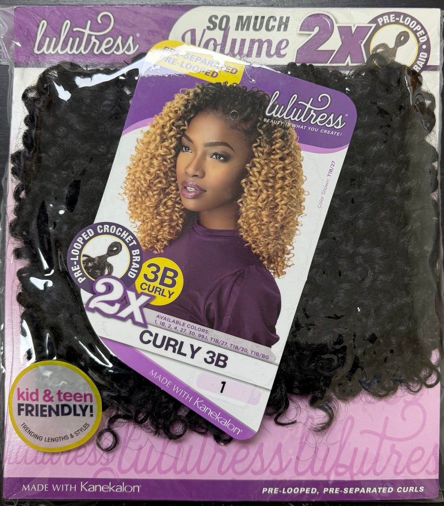 Sensationnel Synthetic Pre-Looped Crochet Braid LULUTRESS 2X CURLY 3B