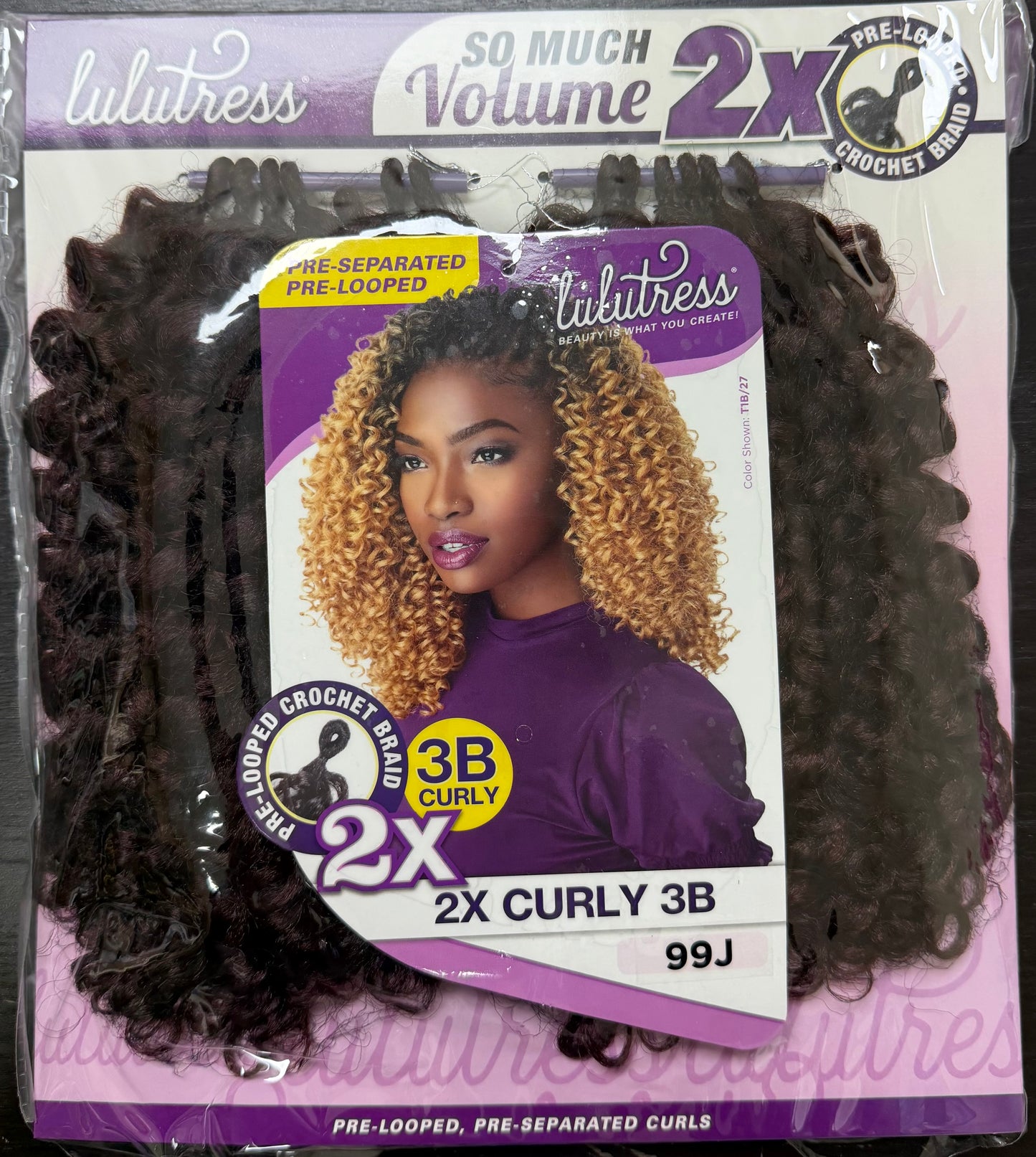 Sensationnel Synthetic Pre-Looped Crochet Braid LULUTRESS 2X CURLY 3B