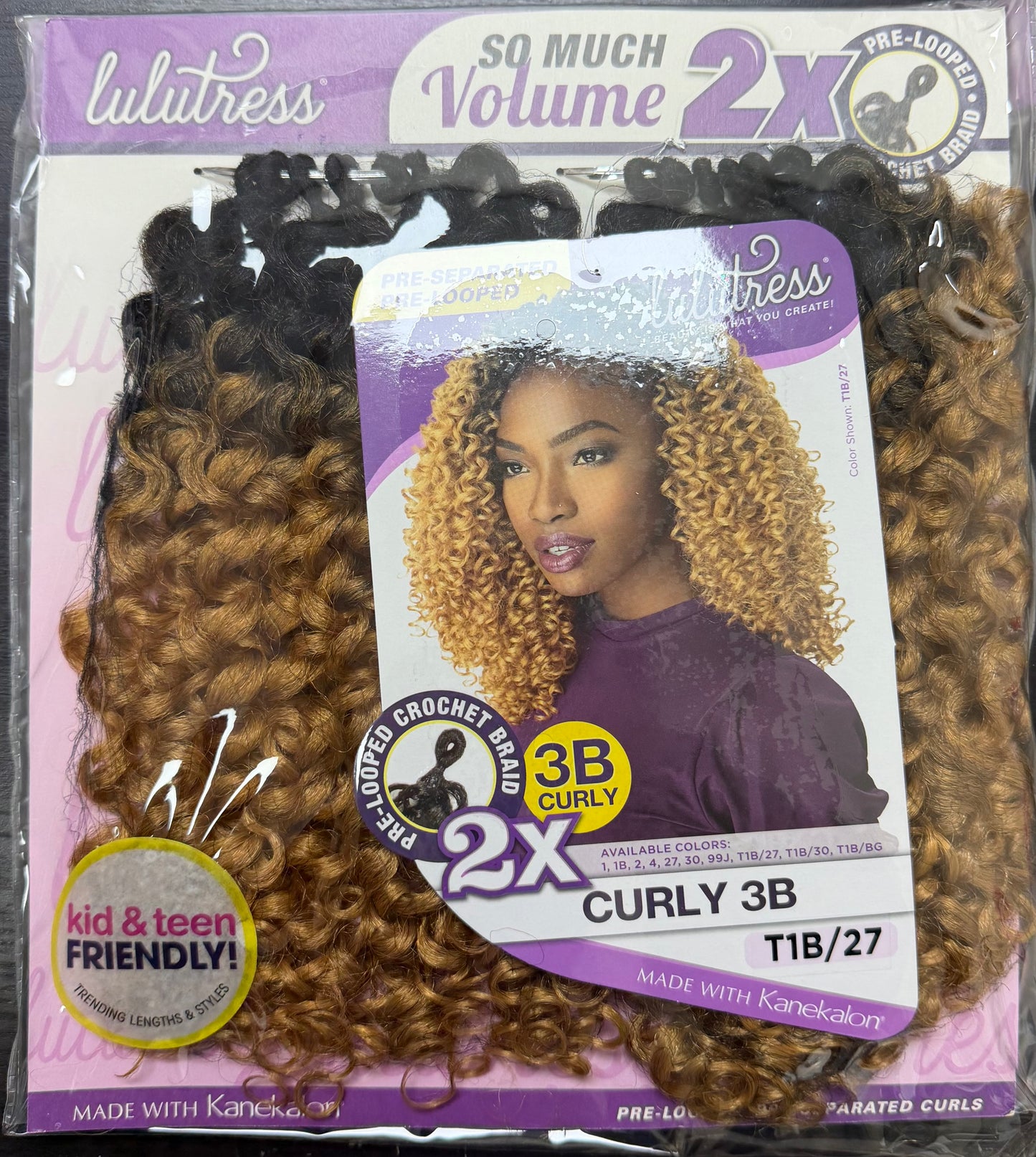 Sensationnel Synthetic Pre-Looped Crochet Braid LULUTRESS 2X CURLY 3B