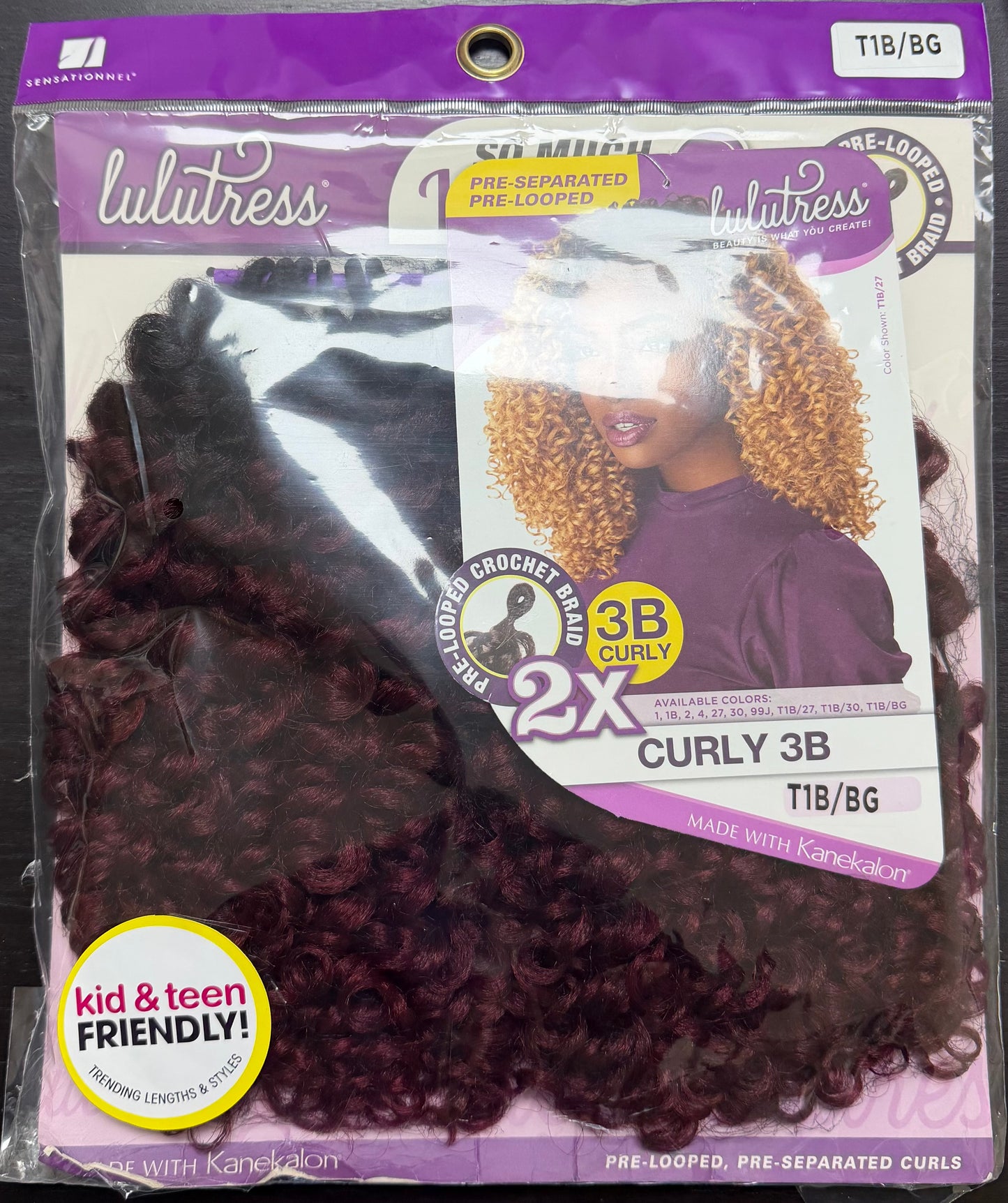 Sensationnel Synthetic Pre-Looped Crochet Braid LULUTRESS 2X CURLY 3B