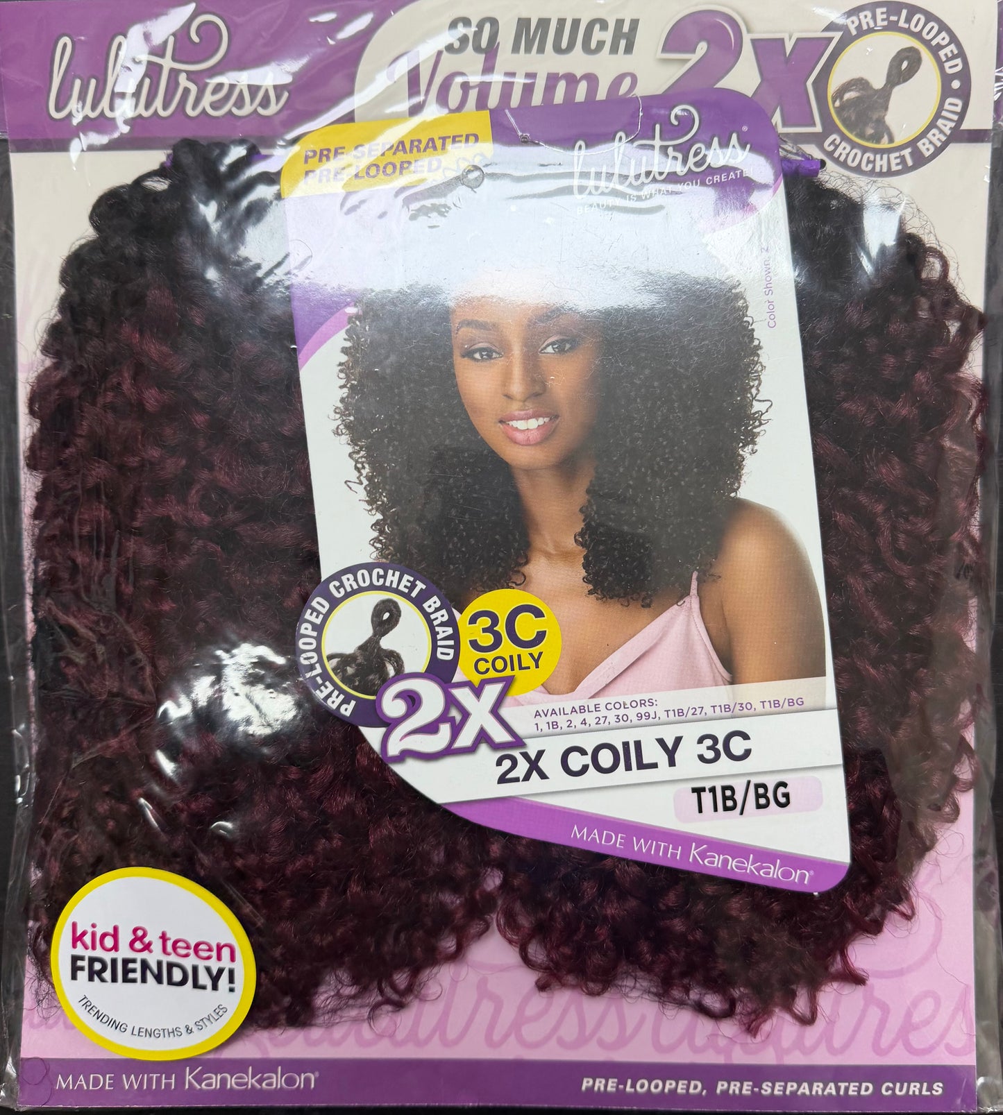Sensationnel Synthetic Pre-Looped Crochet Braid LULUTRESS 2X COILY 3C