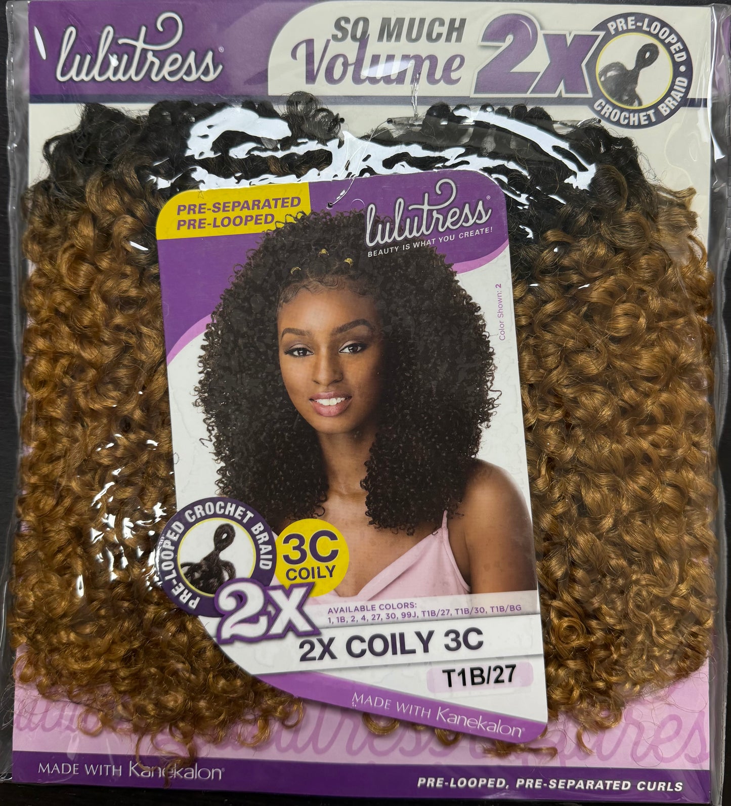 Sensationnel Synthetic Pre-Looped Crochet Braid LULUTRESS 2X COILY 3C