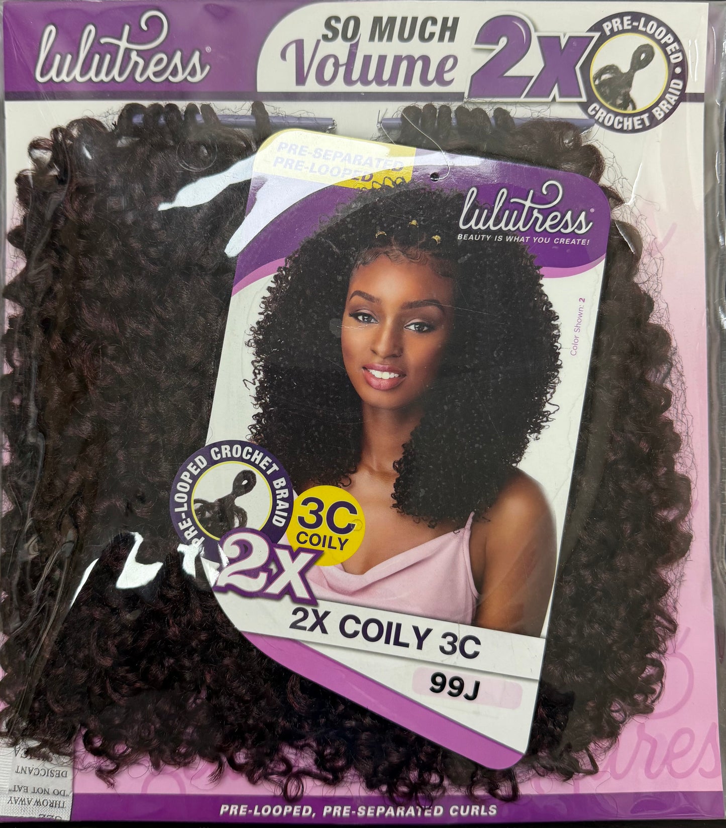 Sensationnel Synthetic Pre-Looped Crochet Braid LULUTRESS 2X COILY 3C