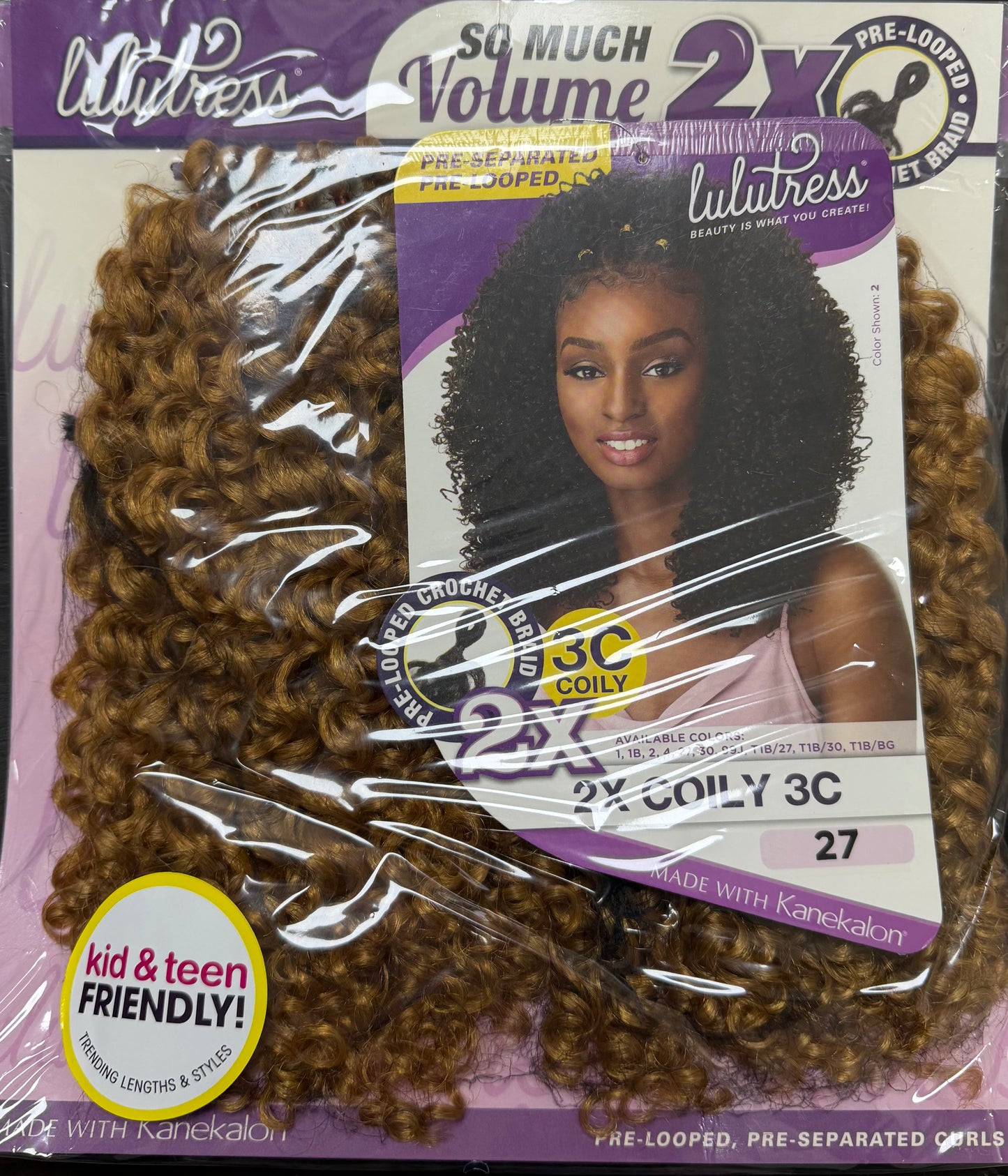 Sensationnel Synthetic Pre-Looped Crochet Braid LULUTRESS 2X COILY 3C