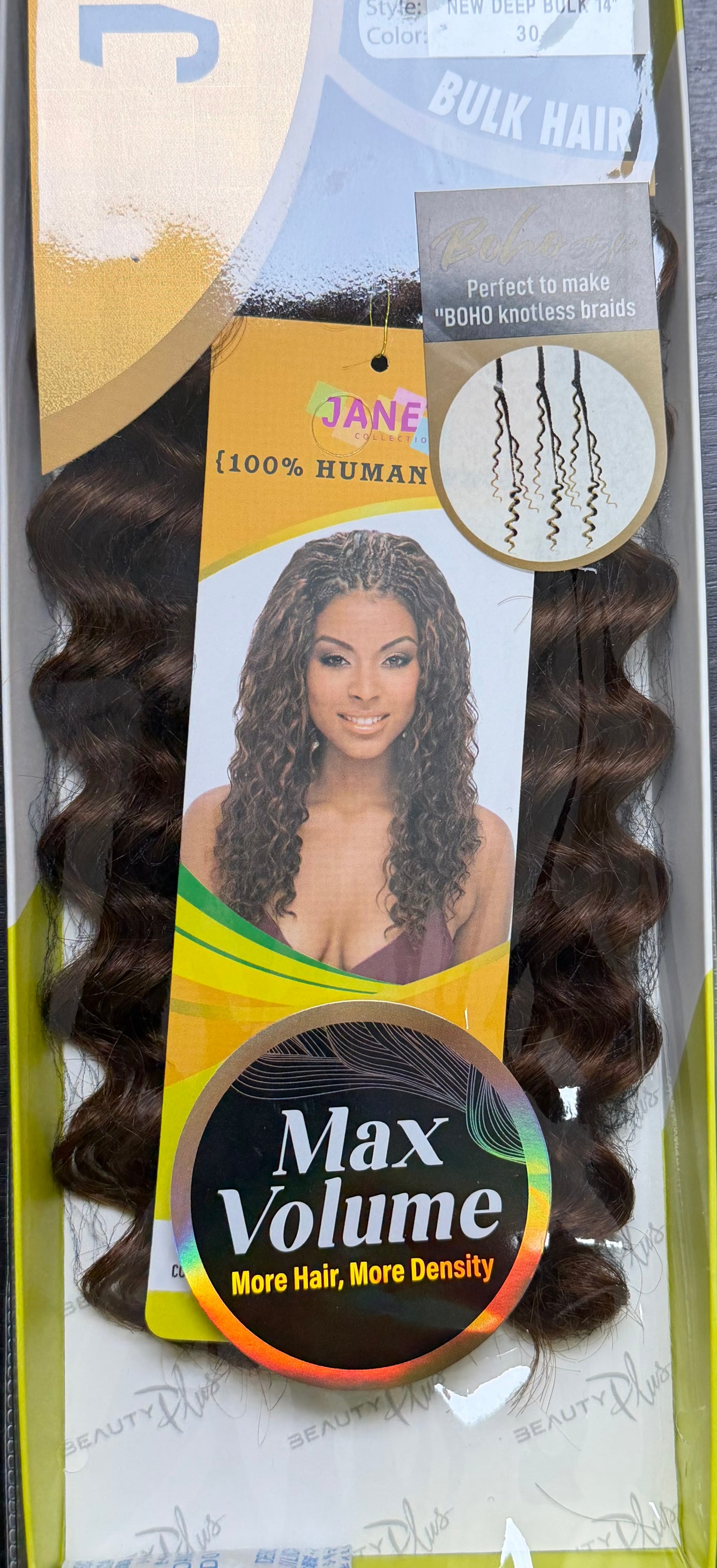 Janet Collection 100% Human Hair for Braiding NEW DEEP BULK 14"