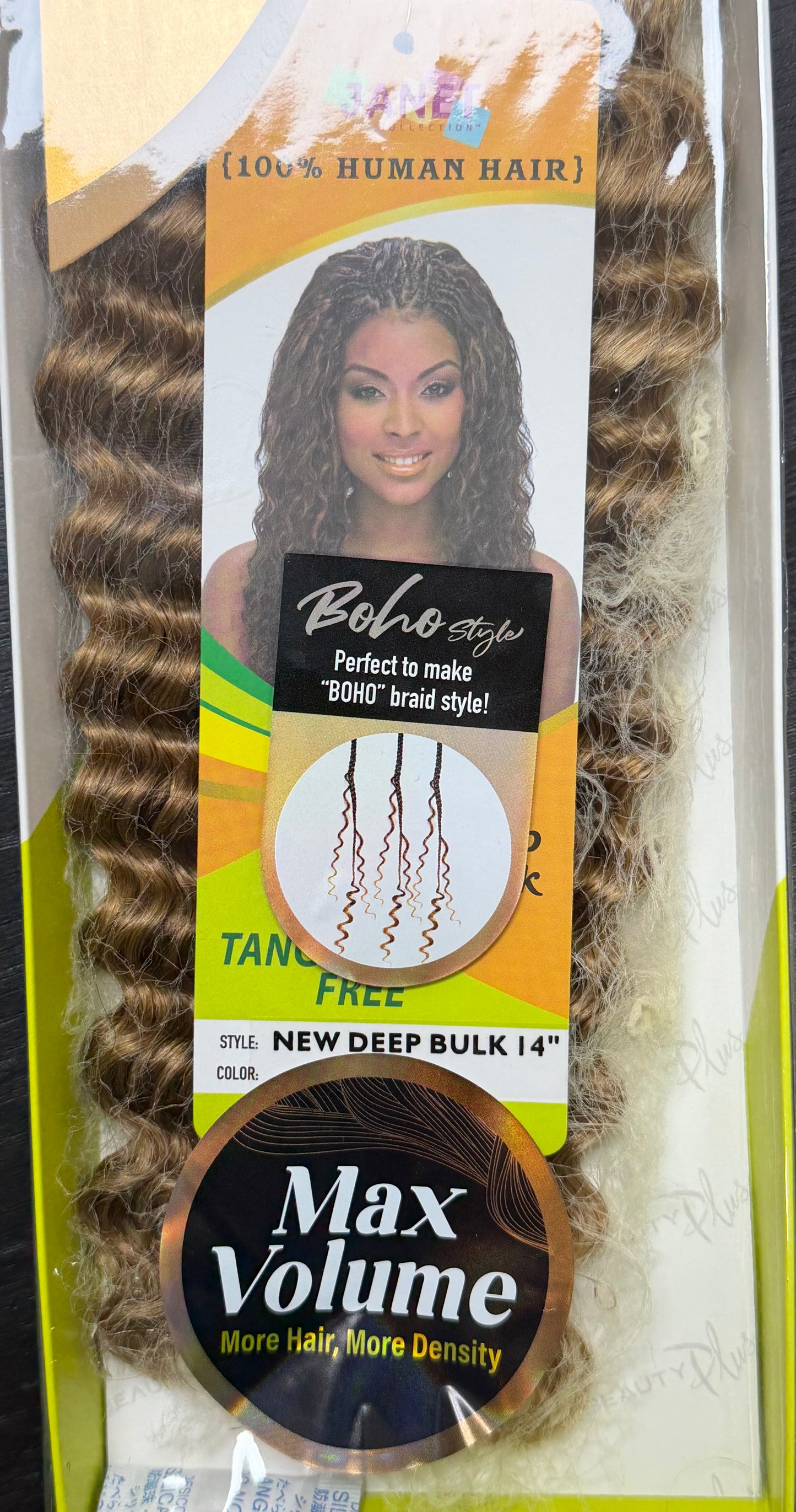 Janet Collection 100% Human Hair for Braiding NEW DEEP BULK 14"