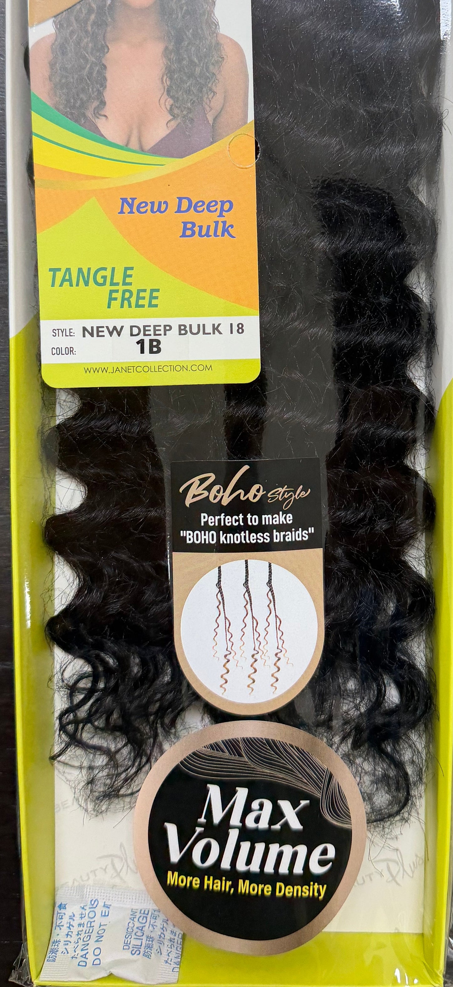 Janet Collection 100% Human Hair for Braiding NEW DEEP BULK 18"