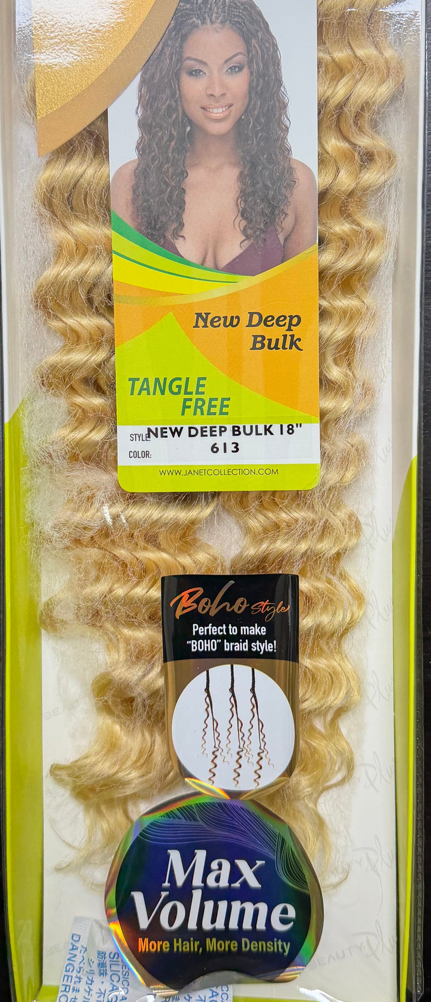 Janet Collection 100% Human Hair for Braiding NEW DEEP BULK 18"