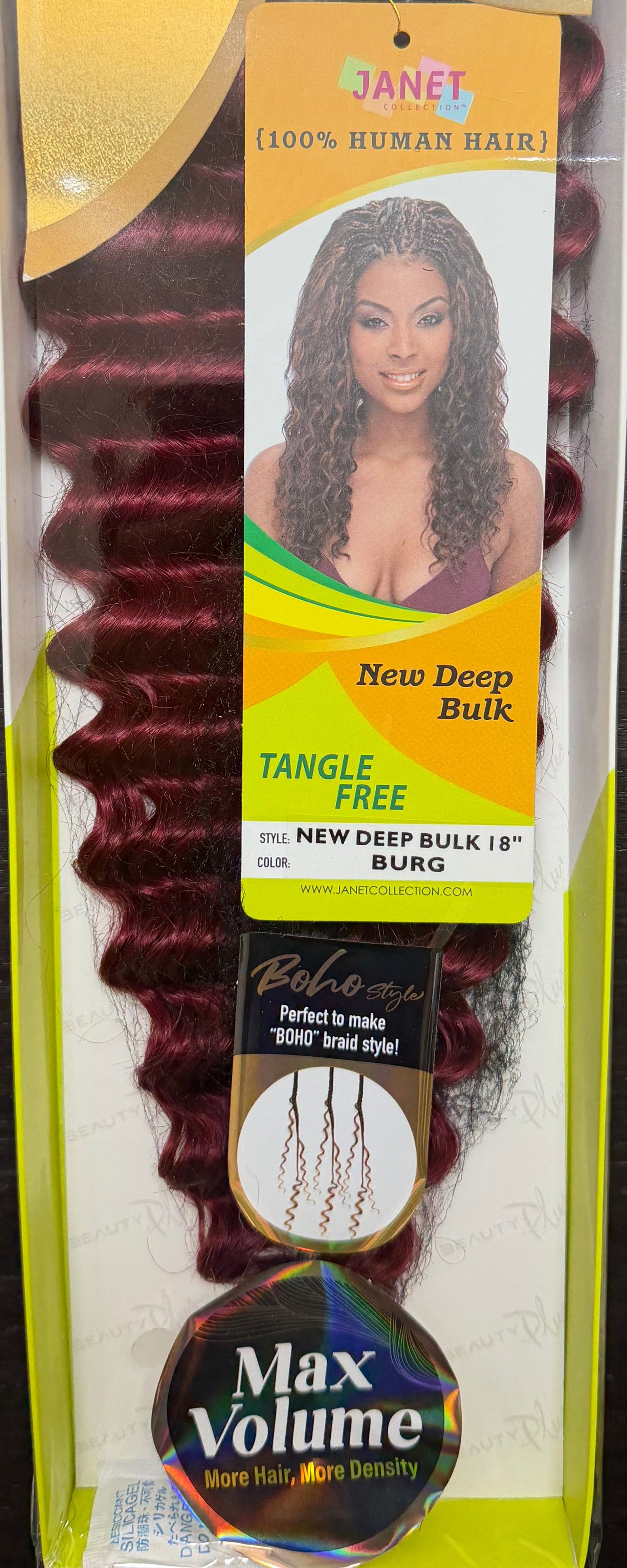 Janet Collection 100% Human Hair for Braiding NEW DEEP BULK 18"