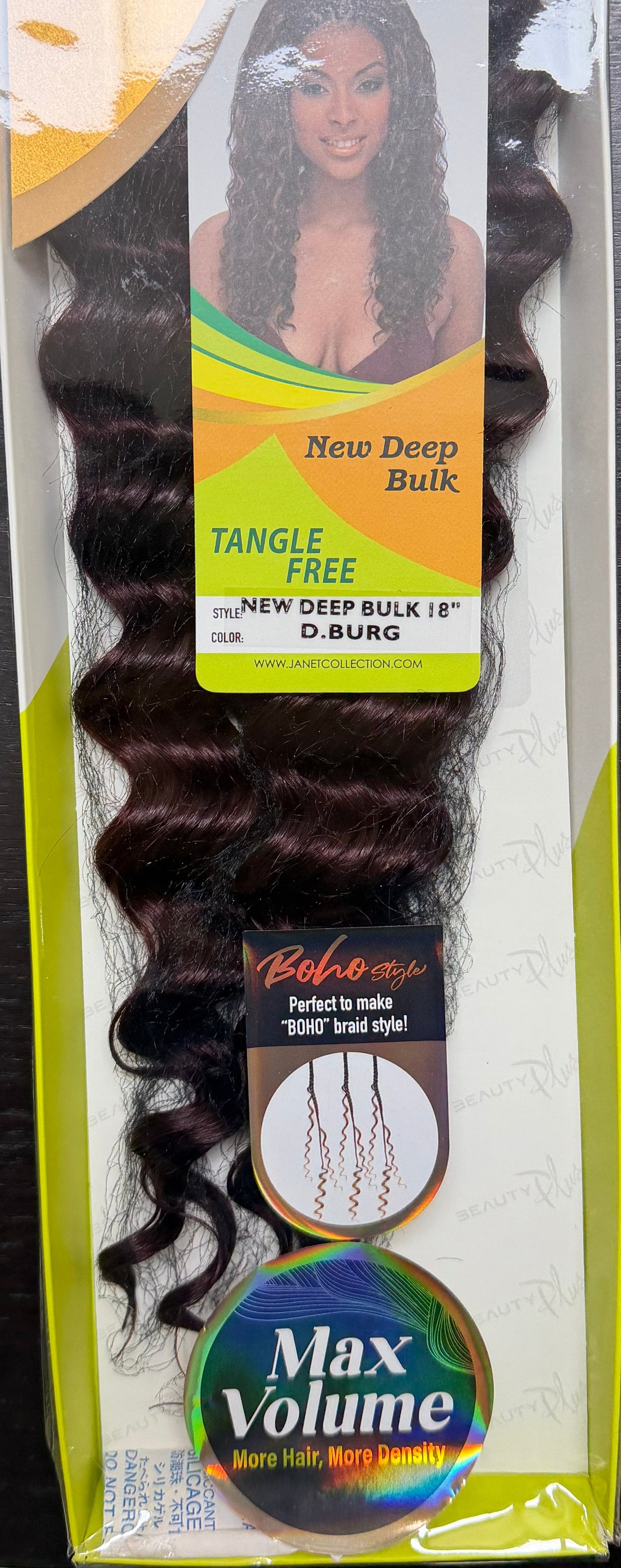 Janet Collection 100% Human Hair for Braiding NEW DEEP BULK 18"