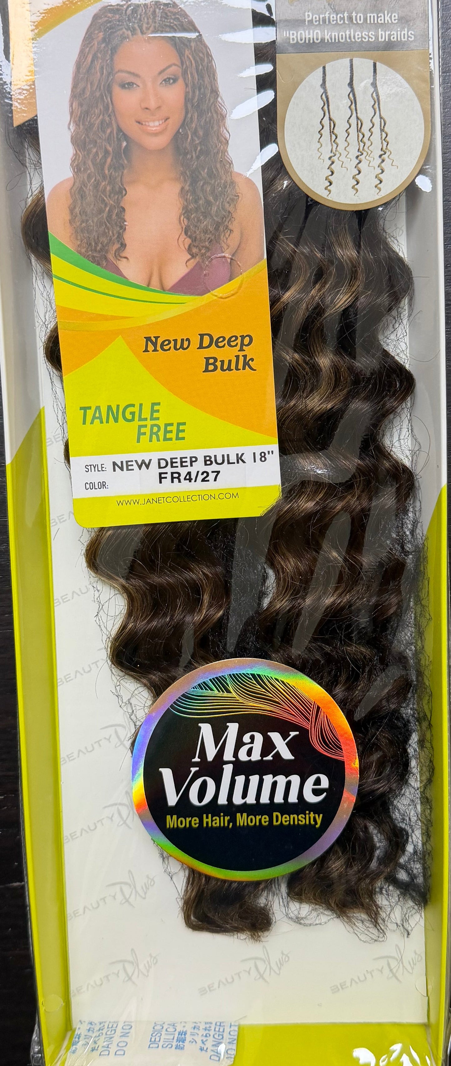 Janet Collection 100% Human Hair for Braiding NEW DEEP BULK 18"