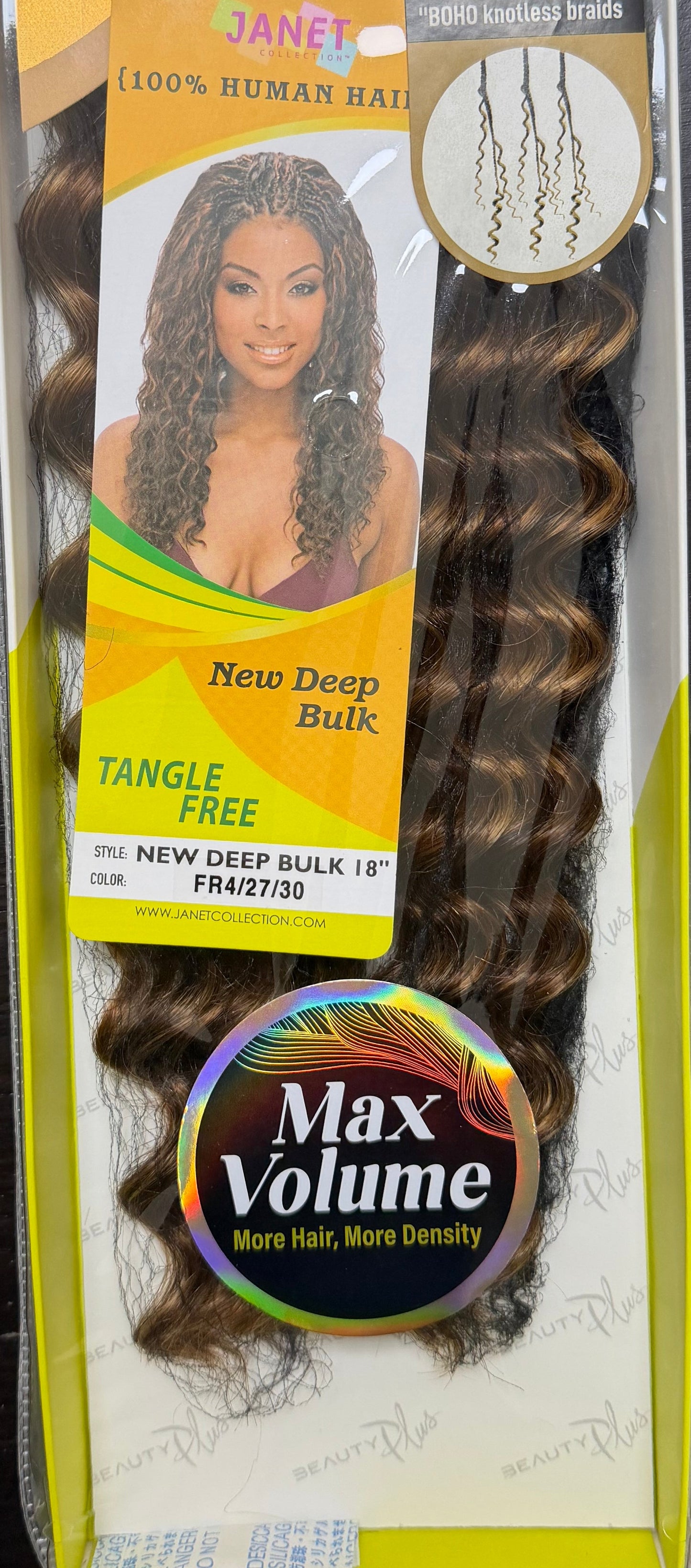 Janet Collection 100% Human Hair for Braiding NEW DEEP BULK 18"