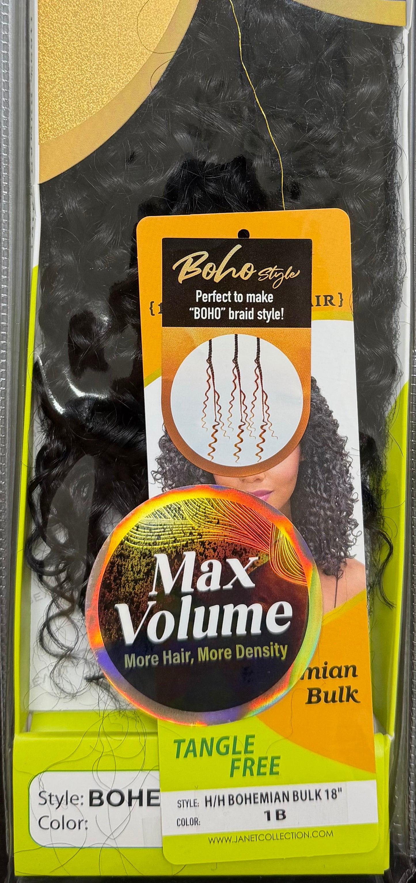 Janet Collection 100% Human Hair for Braiding BOHEMIAN BULK 18"