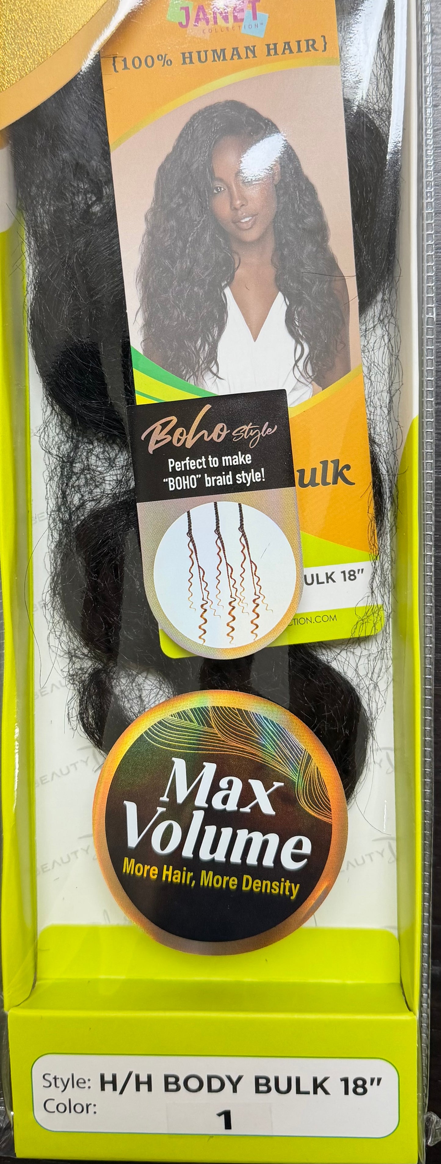 Janet Collection 100% Human Hair for Braiding BODY BULK 18"