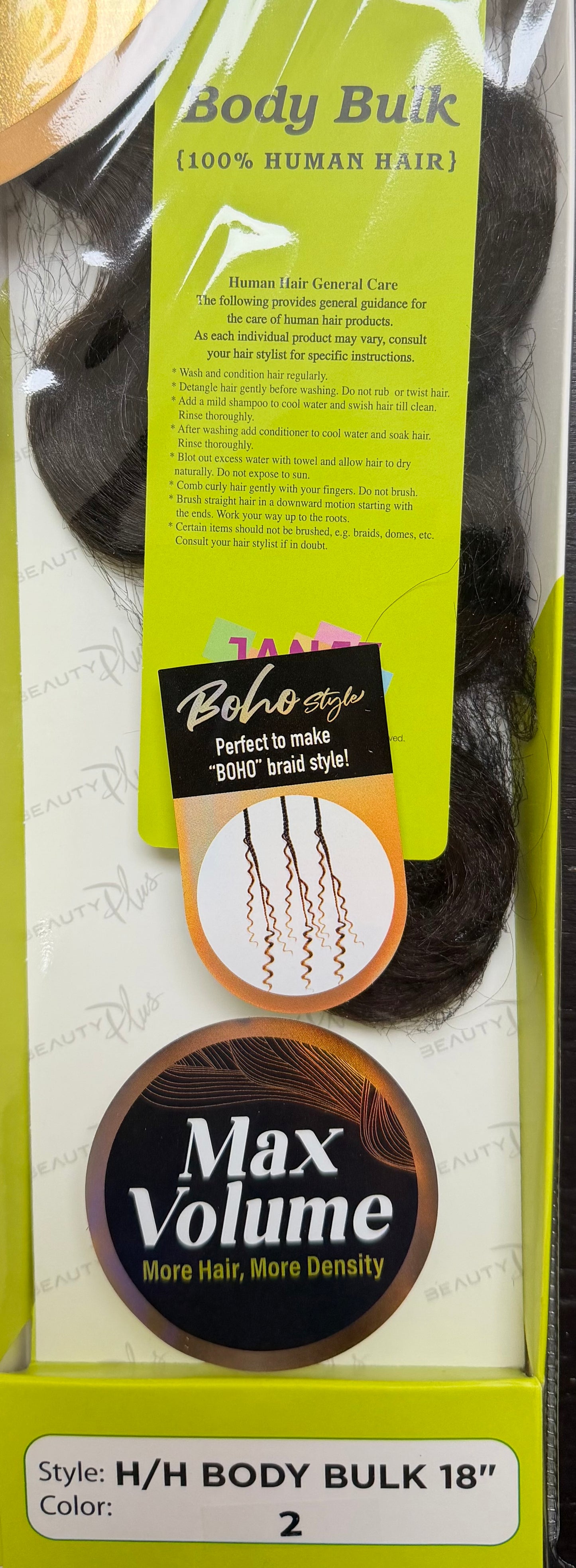 Janet Collection 100% Human Hair for Braiding BODY BULK 18"
