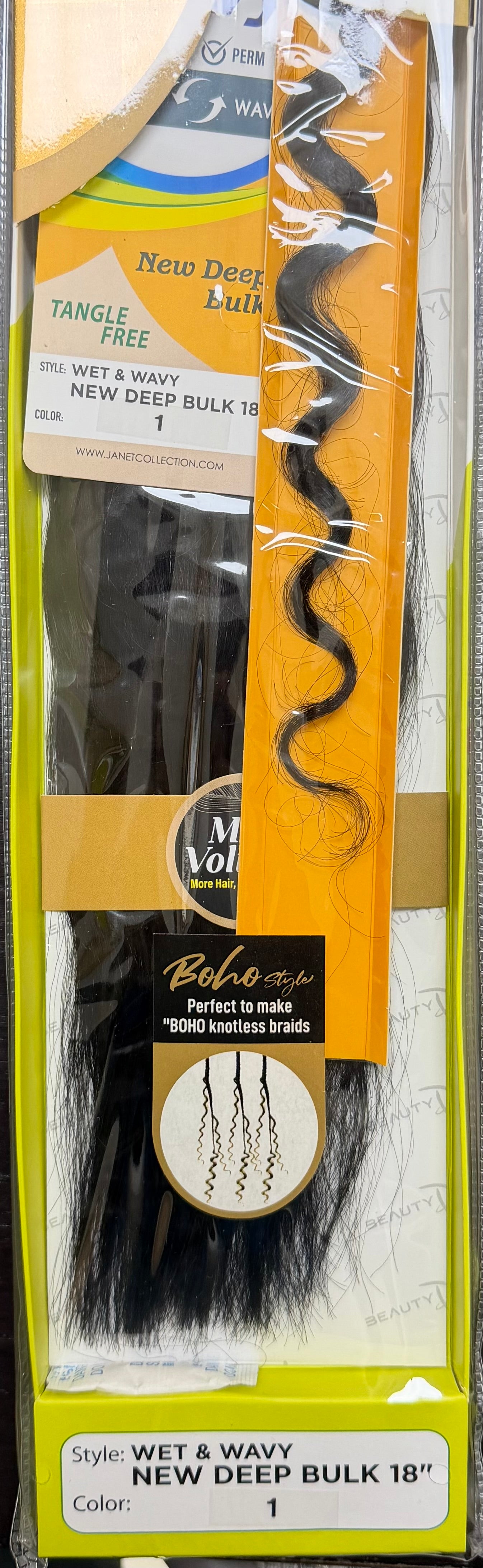 Janet Collection 100% Human Hair for Braiding Wet & Wavy NEW DEEP BULK 18"