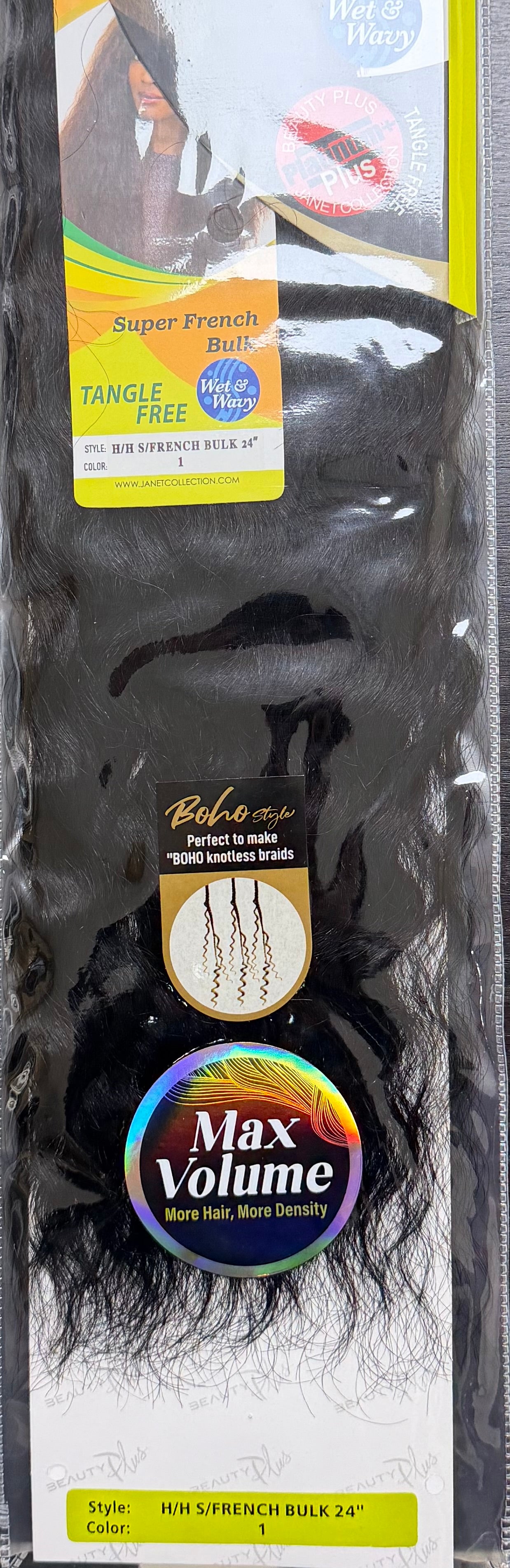 Janet Collection 100% Human Hair for Braiding SUPER FRENCH BULK 16"
