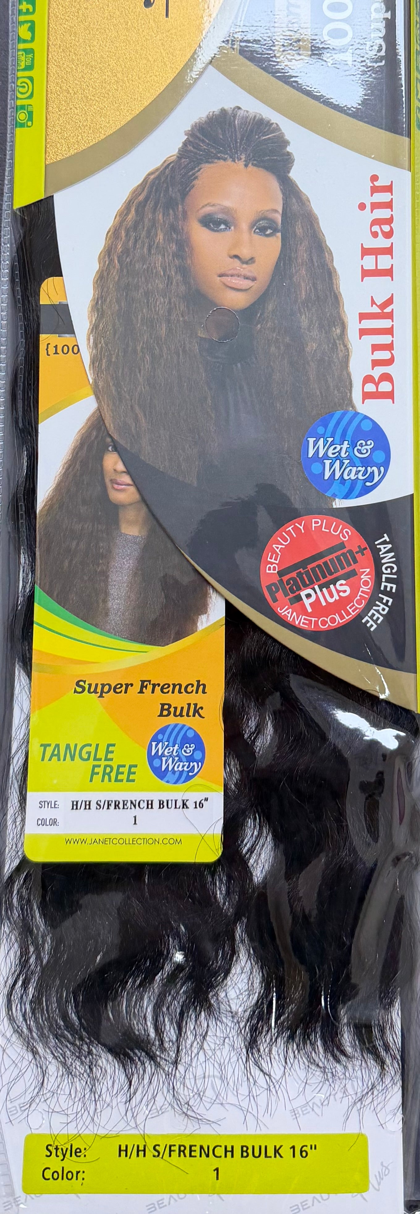 Janet Collection 100% Human Hair for Braiding SUPER FRENCH BULK 16"