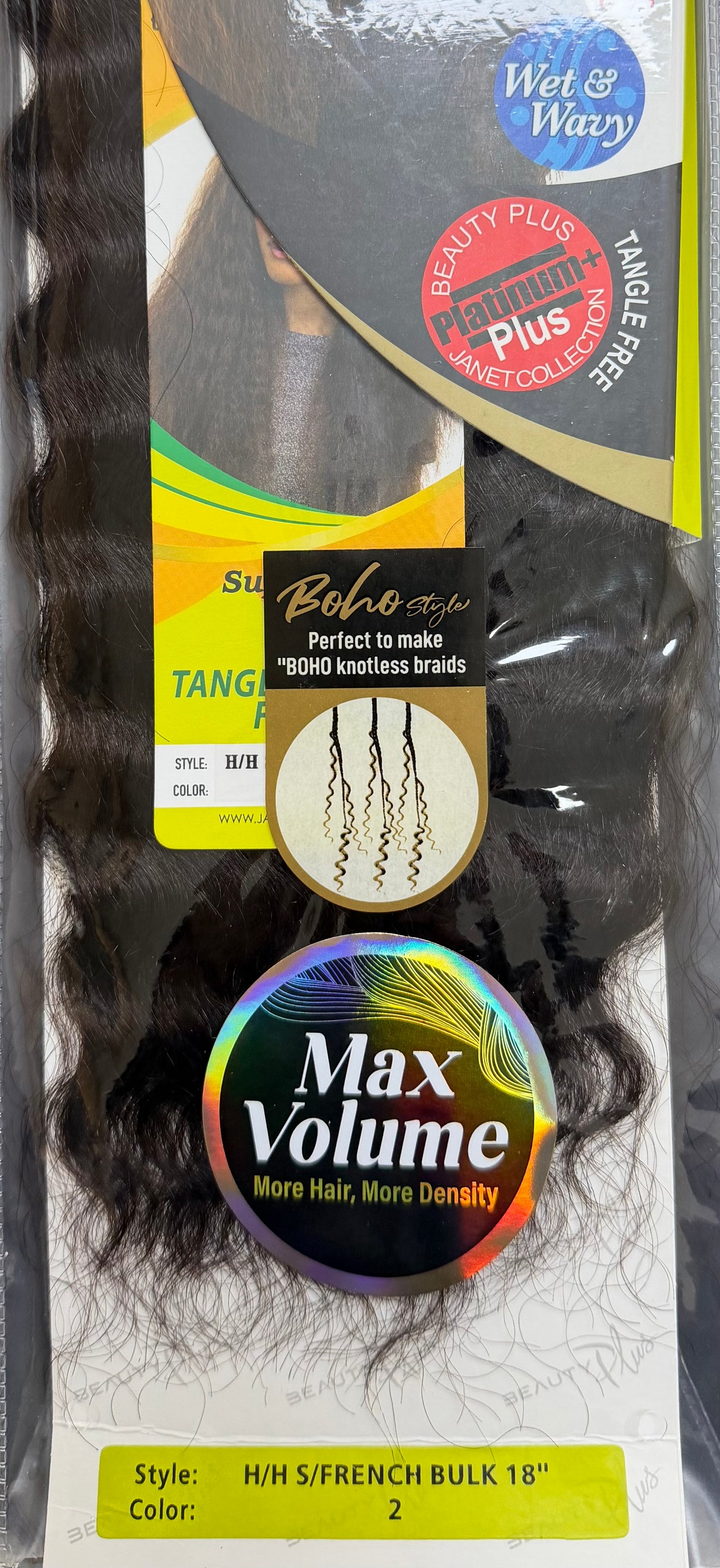 Janet Collection 100% Human Hair for Braiding SUPER FRENCH BULK 18"
