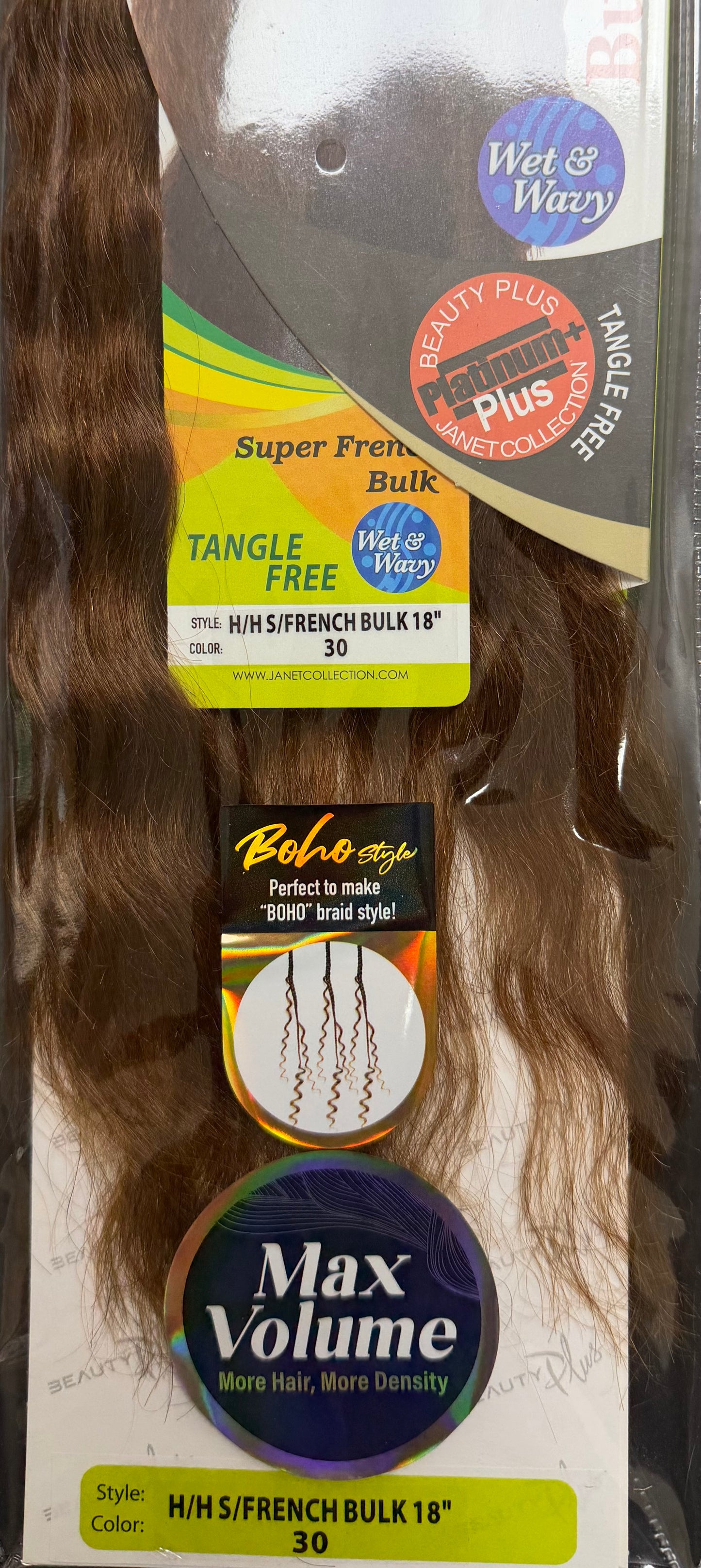 Janet Collection 100% Human Hair for Braiding SUPER FRENCH BULK 18"
