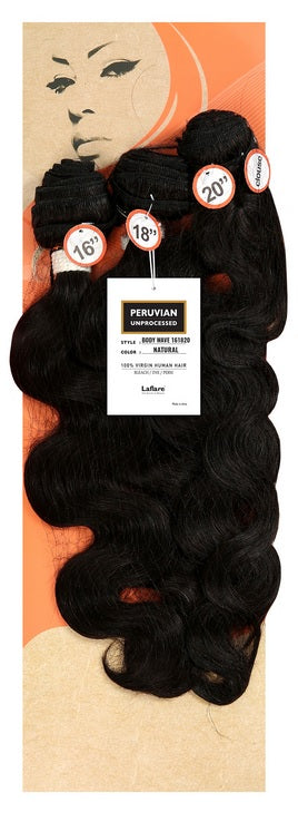 Laflare 100% Human Peruvian BODY WAVE (3 Bundles + Closure)