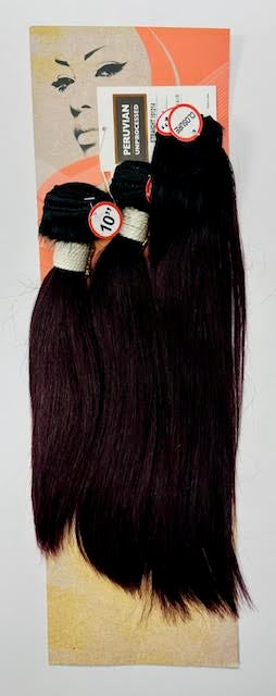 Laflare 100% Human Peruvian STRAIGHT (3 Bundles + Closure)
