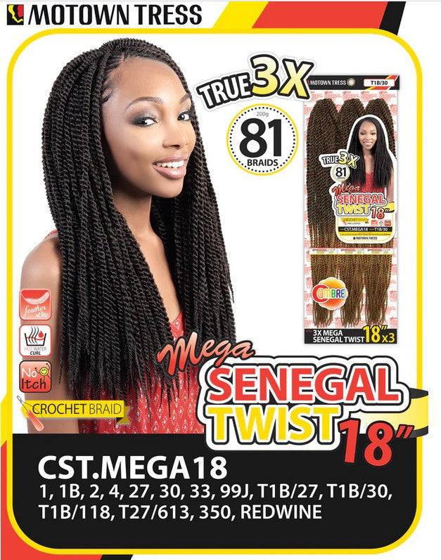 Motown Tress 3 Pack Mega Senegal Twist 18"