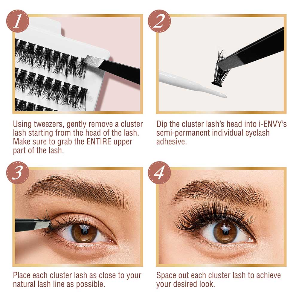 VLuxe by i-ENVY Faux Mink Volume Extension Cluster Lashes