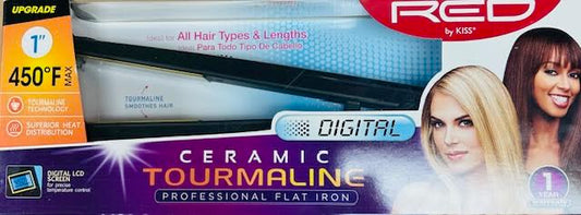 Red by Kiss Ceramic Tourmaline Digital Flat Iron 1"